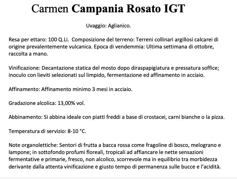 Carmen Campania Rosato IGT