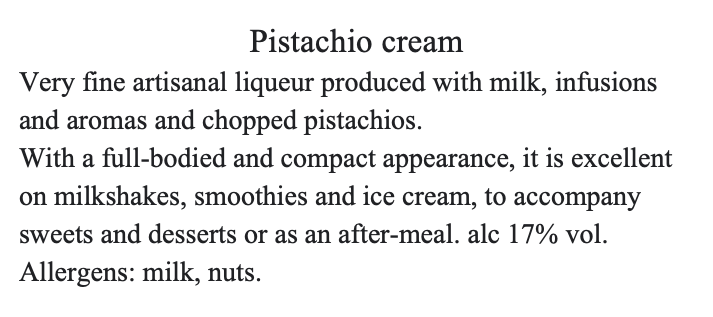 Pistachio cream