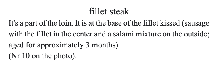 Fillet (Filone) Seasoned