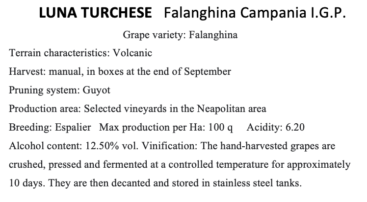 Luna Turchese Falanghina Pompeiano I.G.P.