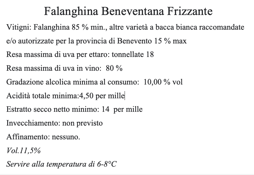 Falanghina Frizzante IGT